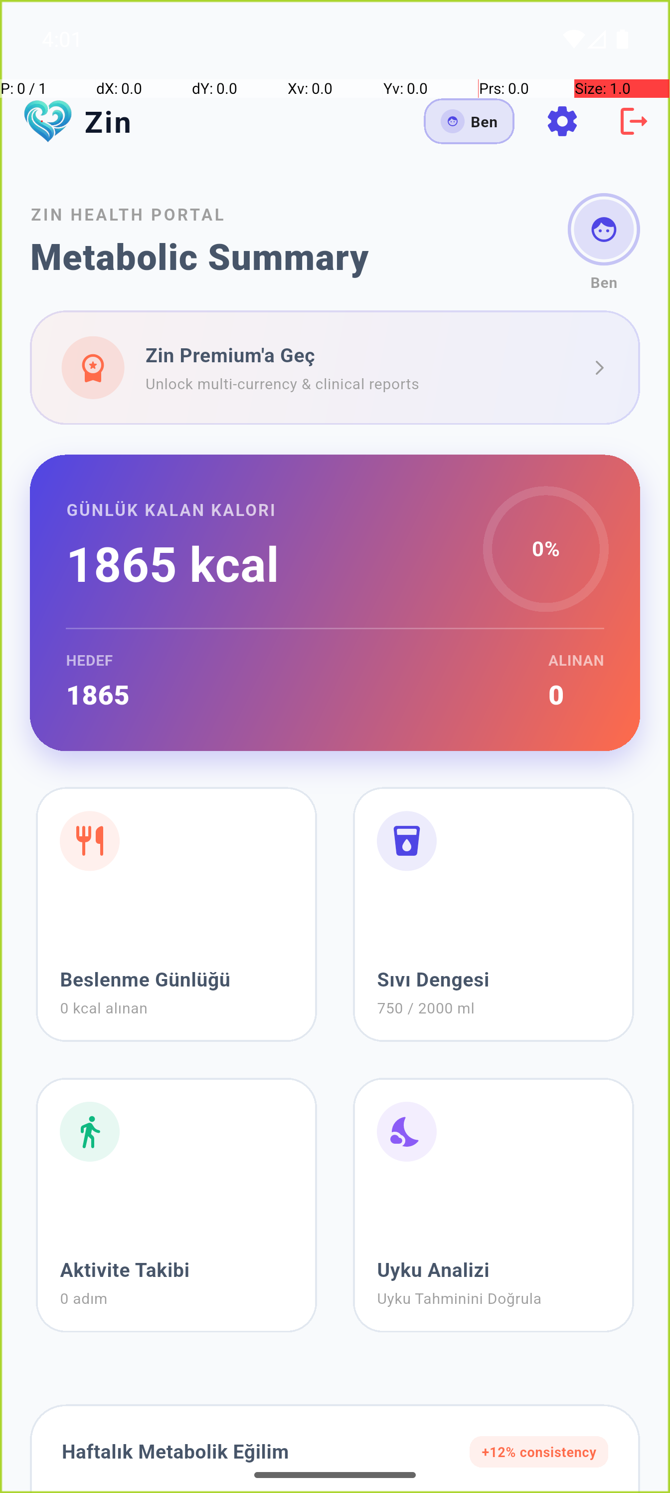 Zin App Screen